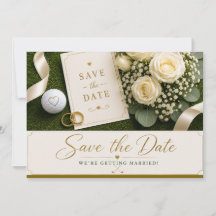 Convite de Noivado de Casamento de Golfe Salve a D