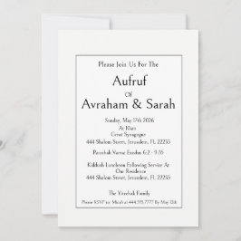 Convite de noivado de casamento judaico Aufruf, mo