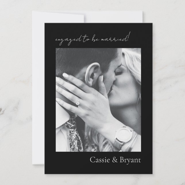 Convite de Noivado de Casamento Moderno e Elegante (Frente)