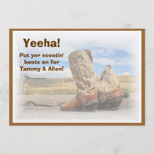 Convite de Noivado de Dança Western Boot Scootin'