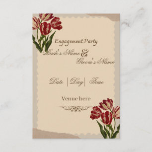 Convite de Noivado de Flor de Tulipa Vintage