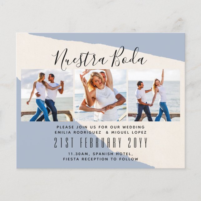 Convite de Noivado e Casamento com Colagem de Foto (Frente)
