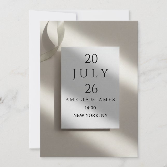 Convite de Noivado Editável “Save the Date” (Frente)