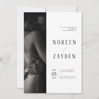 Convite de Noivado Editorial Simples Moderno com F