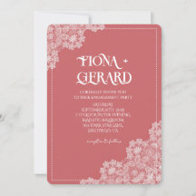 Convite de Noivado Elegante com Renda Glamour