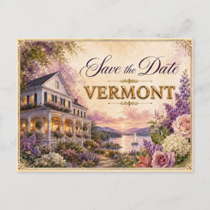Convite de Noivado Elegante de Vermont Save the Da