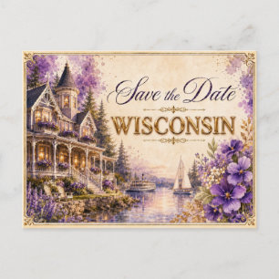 Convite de Noivado Elegante de Wisconsin Save the
