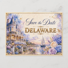Convite de Noivado Elegante Delaware Save the Date