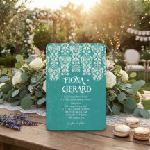 Convite de Noivado Elegante e Glamouroso com Renda