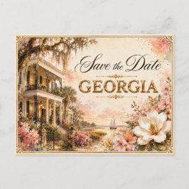 Convite de Noivado Elegante Geórgia Save the Date