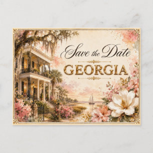 Convite de Noivado Elegante Geórgia Save the Date
