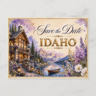 Convite de Noivado Elegante Idaho Save the Date