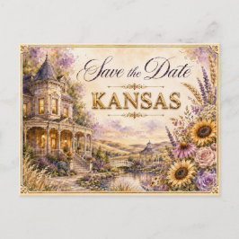 Convite de Noivado Elegante Kansas Save the Date