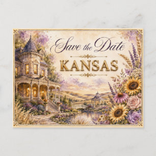 Convite de Noivado Elegante Kansas Save the Date