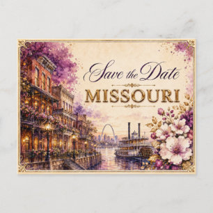 Convite de Noivado Elegante Missouri Save the Date