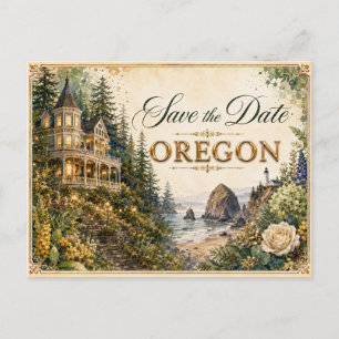 Convite de Noivado Elegante Oregon Save the Date