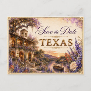 Convite de Noivado Elegante Texas Save the Date pa