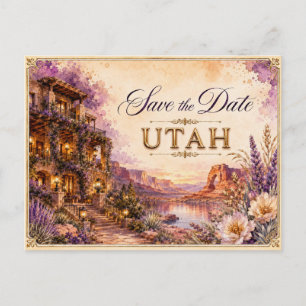 Convite de Noivado Elegante Utah Save the Date