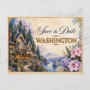 Convite de Noivado Elegante Washington Save the Da
