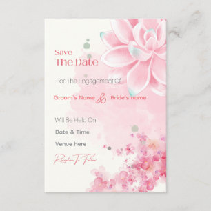 Convite de Noivado Floral com Aquarela Rosa para S