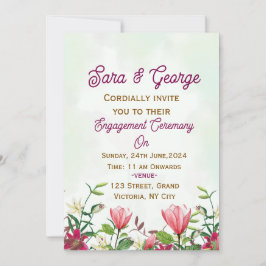 Convite de Noivado Floral Elegante