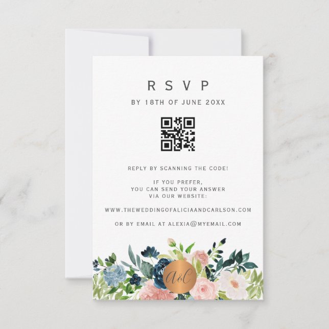 CONVITE DE NOIVADO FLORAL ELEGANTE COM CÓDIGO QR P (Frente)