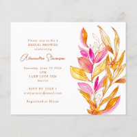 Convite de Noivado Floral Rosa Amarelo Orçamento