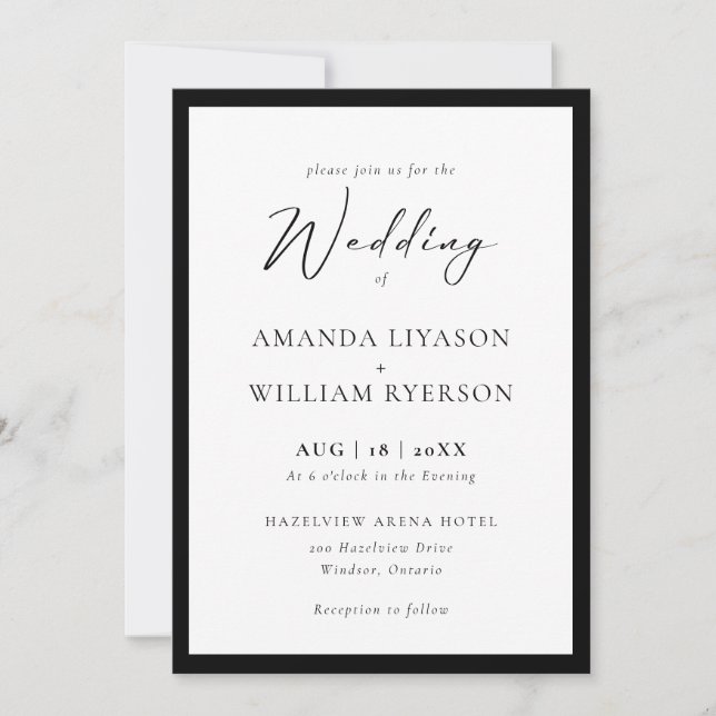 Convite de Noivado Formal Elegante e Moderno (Frente)