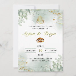 Convite de Noivado Indiano, Cartão de Cerimônia de