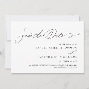 Convite de Noivado Jane Elegant Script Save the Da