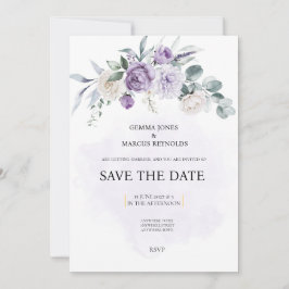 Convite de Noivado Lilac Infusion Save the Date