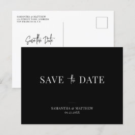 Convite de Noivado Minimalista Preto e Branco Save