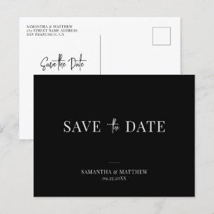 Convite de Noivado Minimalista Preto e Branco Save