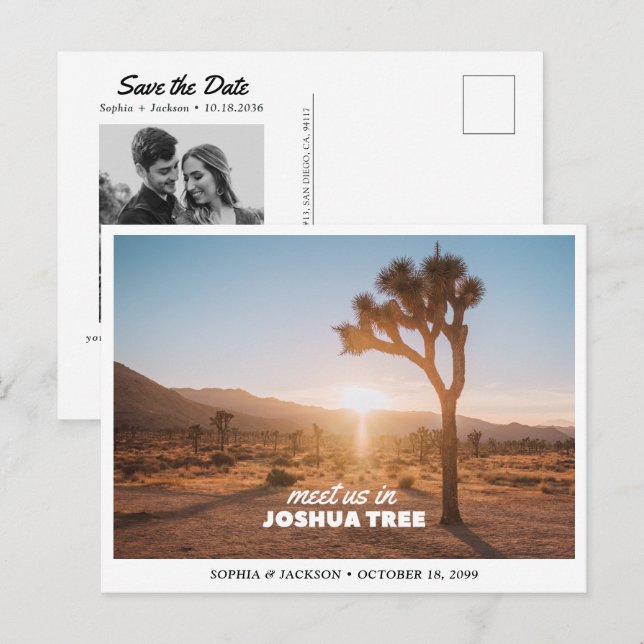 Convite de Noivado para Casamento no Joshua Tree N (Frente/Verso)