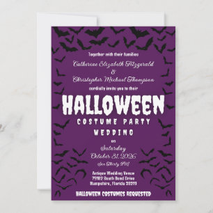 Convite de Noivado para Festa de Fantasia de Hallo