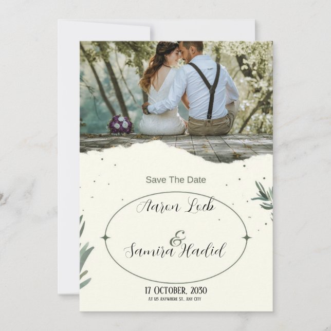 Convite de Noivado para Salvar a Data de Casamento (Frente)