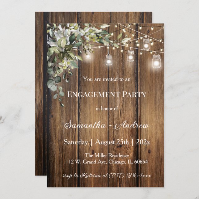 Convite de Noivado Personalizado com Tema Russo (Frente/Verso)