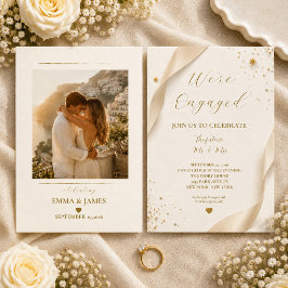 Convite de Noivado Personalizado Elegante em Doura