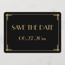 Convite de Noivado Redondo Great Gatsby Art Deco S