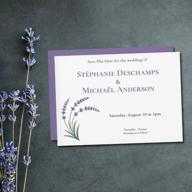 Convite de Noivado Simples Lavanda para Salvar a D (Simple Lavender Wedding Save The Date Invitation)