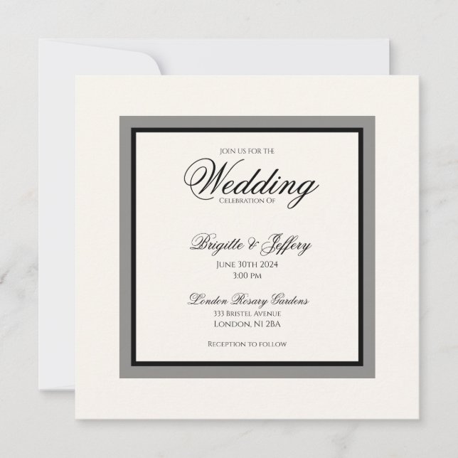 Convite de Noivado Simples Moderno em Script (Frente)