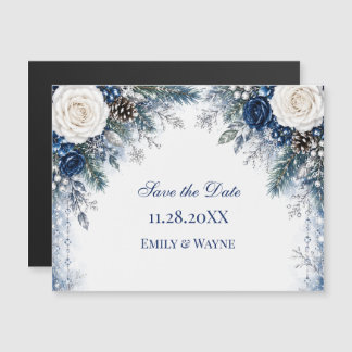 Convite de Noivado Winter Wonderland Rosa Azul e B
