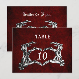 Convite de número de mesa de casamento de hallowee