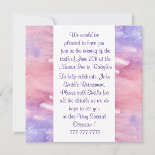 Convite de Ocasião para Todas as Cores de Água