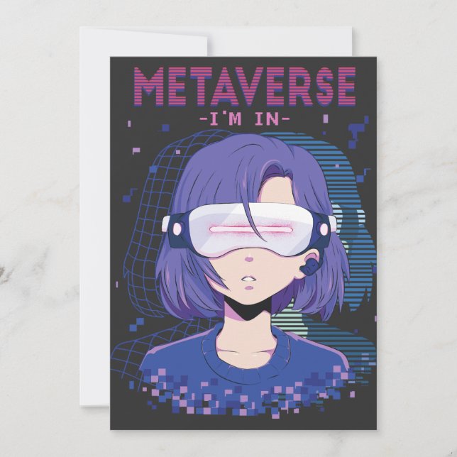 Convite de óculos de realidade virtual de menina d (Frente)