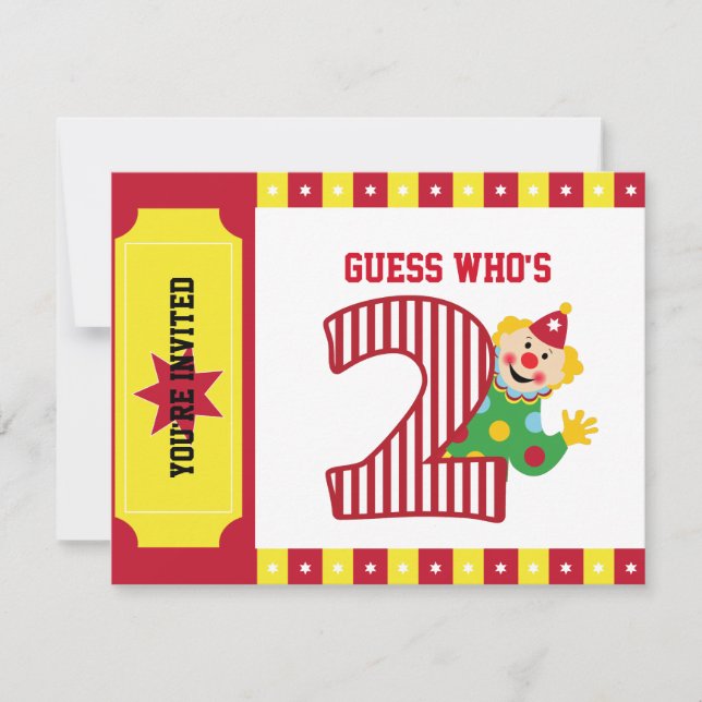 Convite de ondulação do palhaço de circo do (Frente)