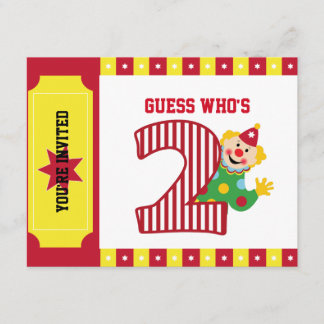 Convite de ondulação do palhaço de circo do