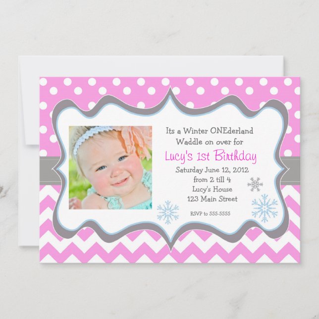 Convite de ONEderland do inverno (Frente)