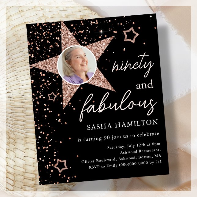 Convite de Orçamento de Aniversário para 90 de  Do (Criador carregado)