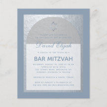 Convite de orçamento de Bar Mitzvah em azul empoei
